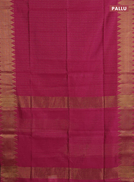 Semi dupion saree pink with allover zari woven buttas and temple zari woven border