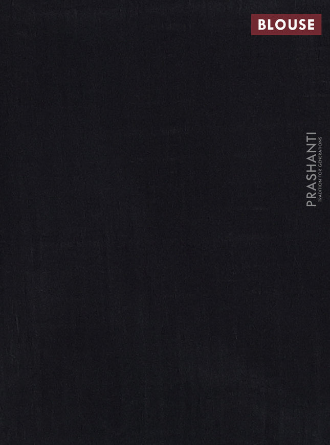 Semi dupion saree green and black with allover zari weaves in borderless style