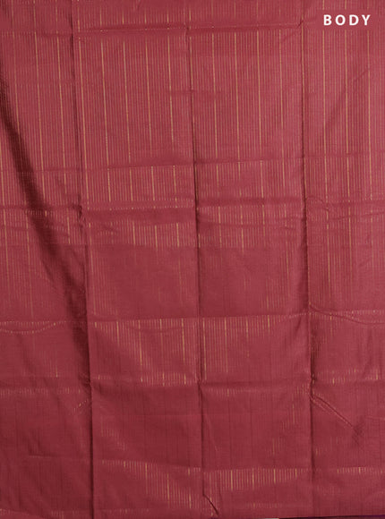 Semi dupion saree peach shade and purple with allover zari weaves in borderless style