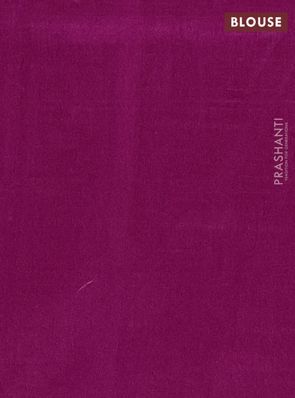 Semi dupion saree peach shade and purple with allover zari weaves in borderless style