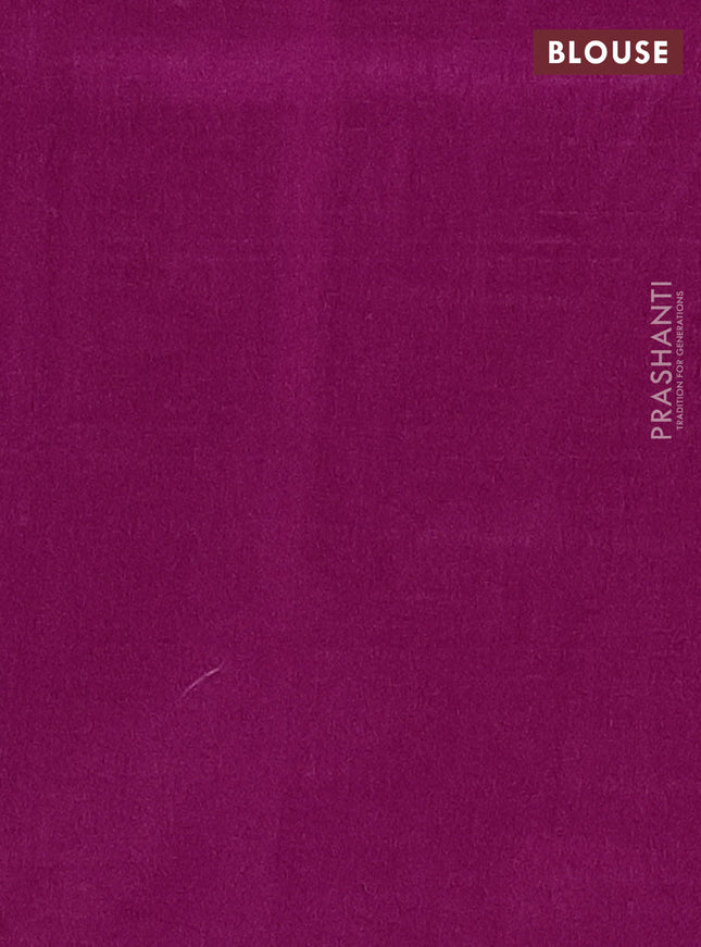 Semi dupion saree peach shade and purple with allover zari weaves in borderless style