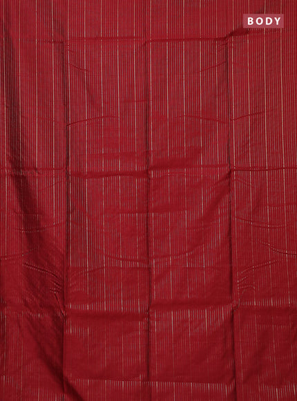 Semi dupion saree maroon and blue with allover zari weaves in borderless style