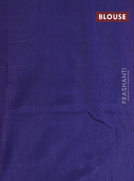 Semi dupion saree maroon and blue with allover zari weaves in borderless style