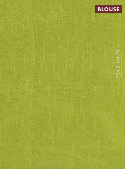 Semi dupion saree blue and fluorescent green with allover zari weaves in borderless style