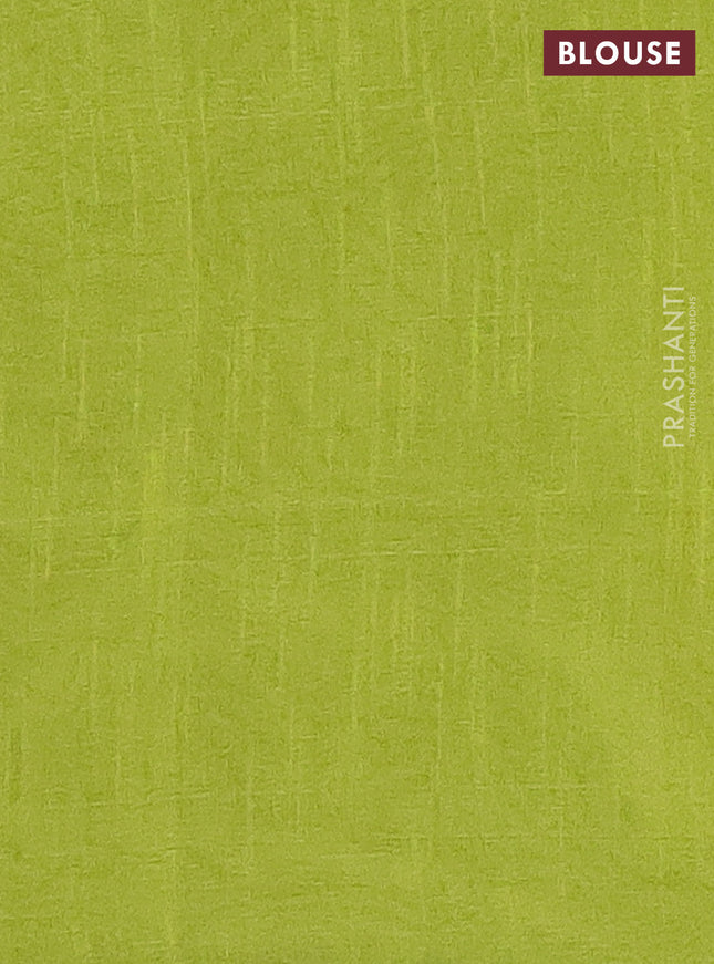 Semi dupion saree blue and fluorescent green with allover zari weaves in borderless style