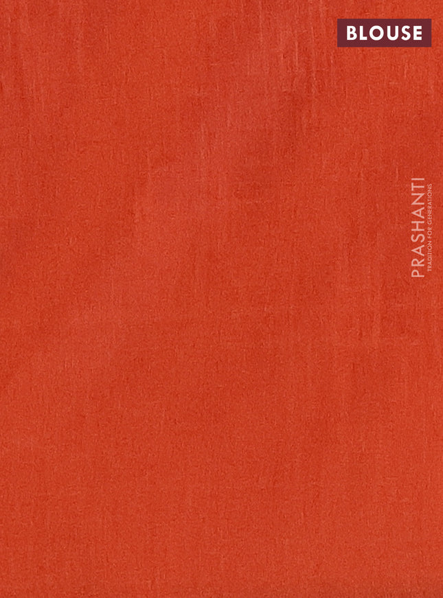 Semi dupion saree maroon and orange with allover zari weaves in borderless style