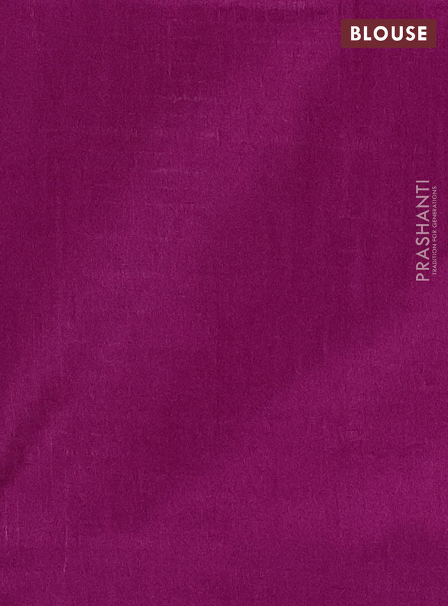 Semi dupion saree grey and purple with allover zari weaves in borderless style