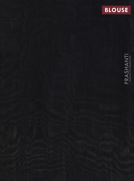 Semi dupion saree fluorescent green and black with allover zari weaves in borderless style