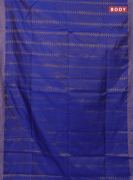 Semi dupion saree blue and pink with allover zari weaves and zari woven border
