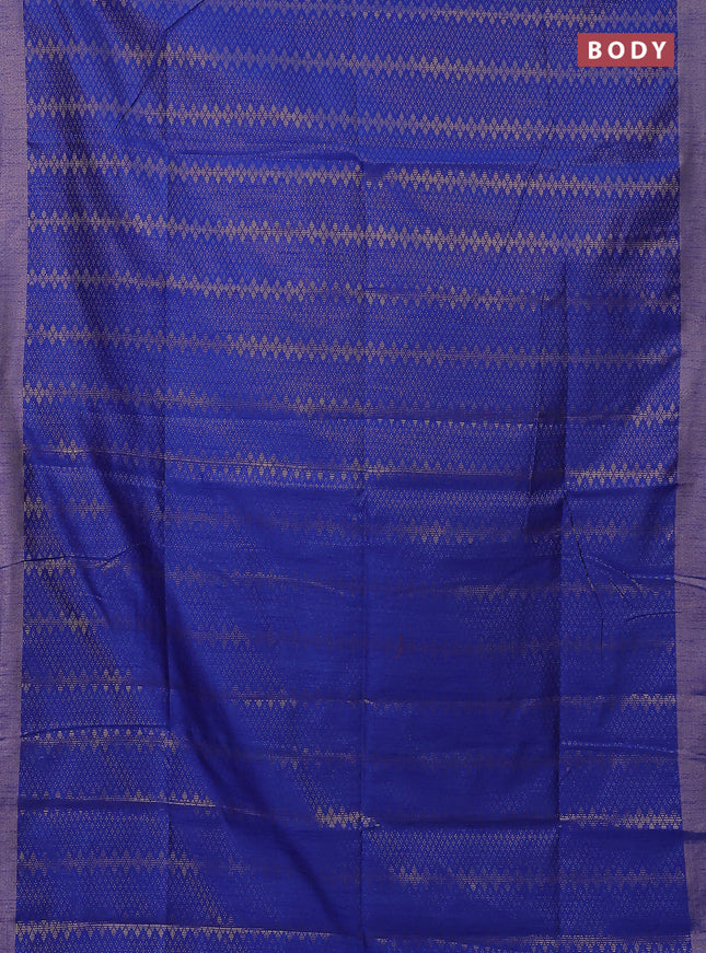 Semi dupion saree blue and pink with allover zari weaves and zari woven border