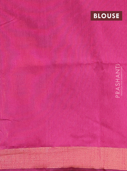 Semi dupion saree blue and pink with allover zari weaves and zari woven border