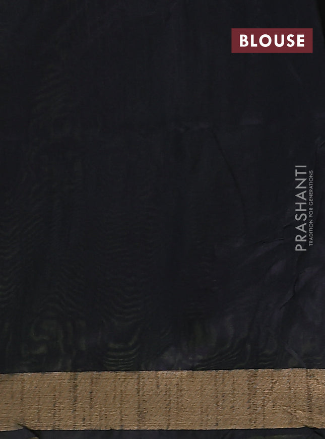 Semi dupion saree fluorsecntgreen and black with allover zari weaves and zari woven border