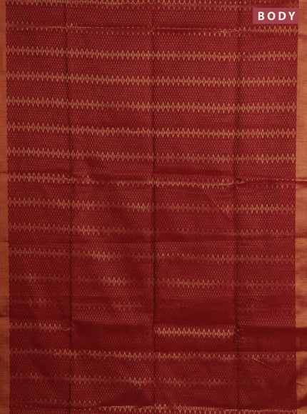 Semi dupion saree maroon and black with allover zari weaves and zari woven border