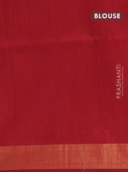 Semi dupion saree beige and maroon with allover zari weaves and zari woven border