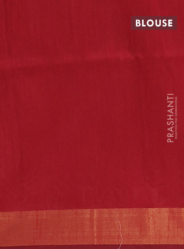 Semi dupion saree beige and maroon with allover zari weaves and zari woven border