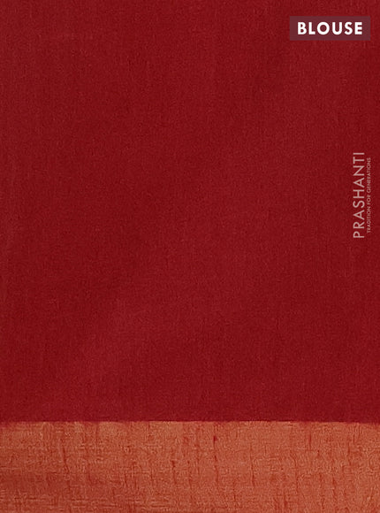 Semi dupion saree parrot green and maroon with allover zari weaves and zari woven border