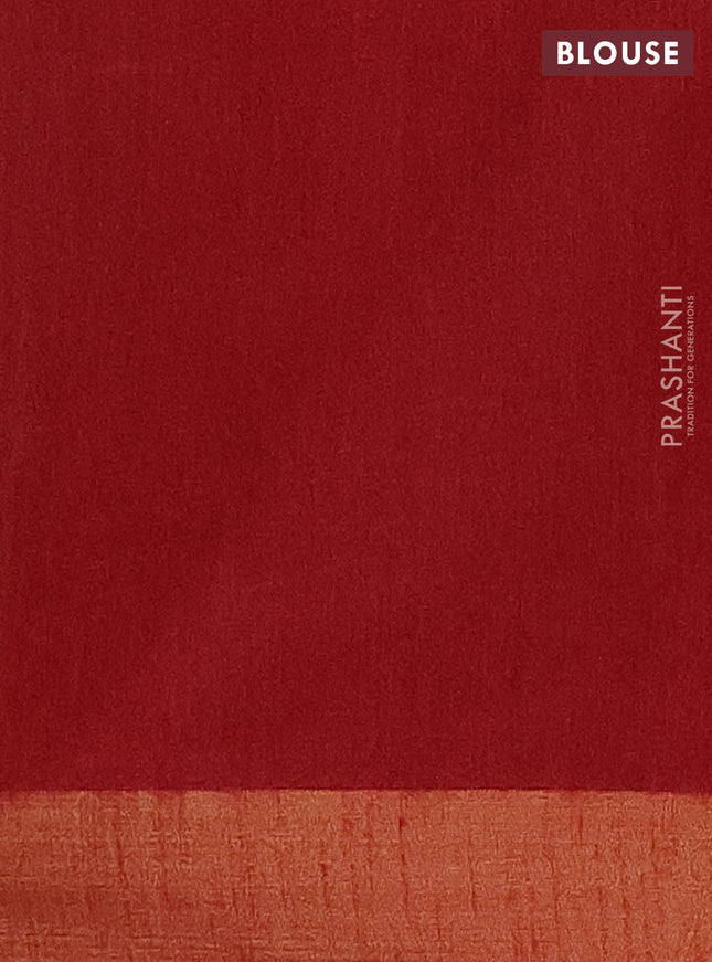 Semi dupion saree parrot green and maroon with allover zari weaves and zari woven border