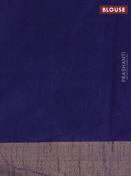 Semi dupion saree cs blue and blue with allover self emboss and zari woven border