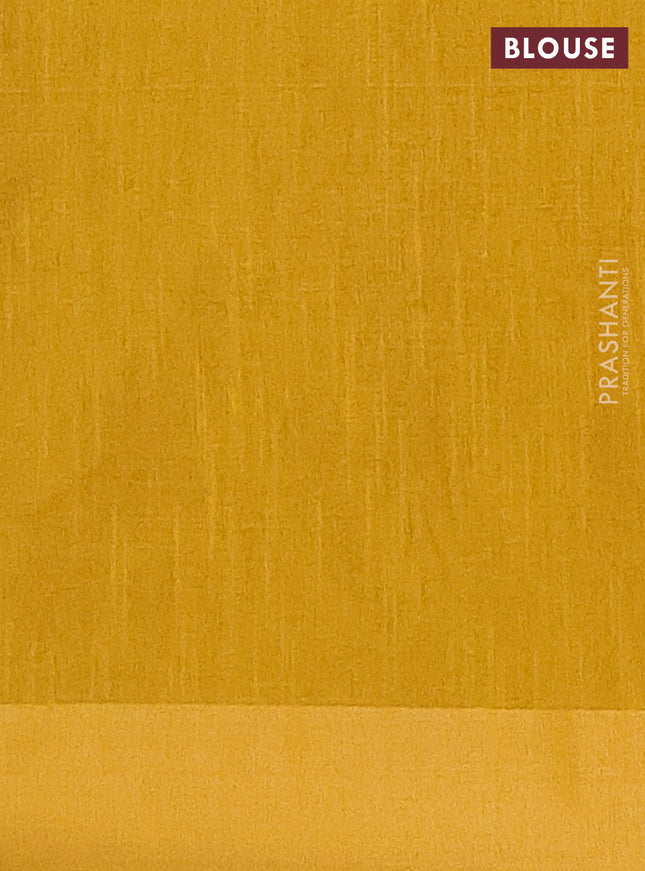 Semi dupion saree pink and yellow with allover self emboss and zari woven border