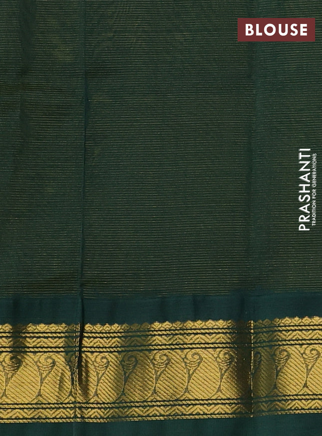 Silk cotton saree mehendi green and bottle green with allover vairaosi pattern and zari woven korvai border