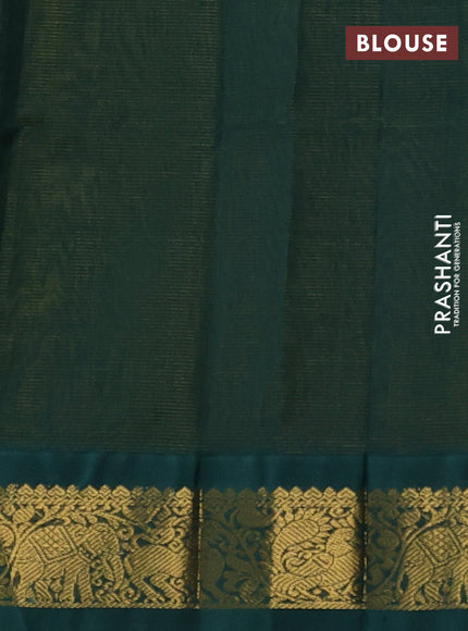 Silk cotton saree lime green and green with allover vairaosi pattern and zari woven korvai border