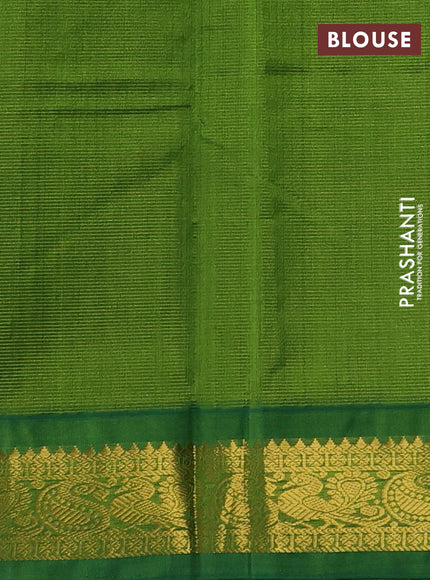 Silk cotton saree deep wine shade and green with allover vairaosi pattern and zari woven korvai border