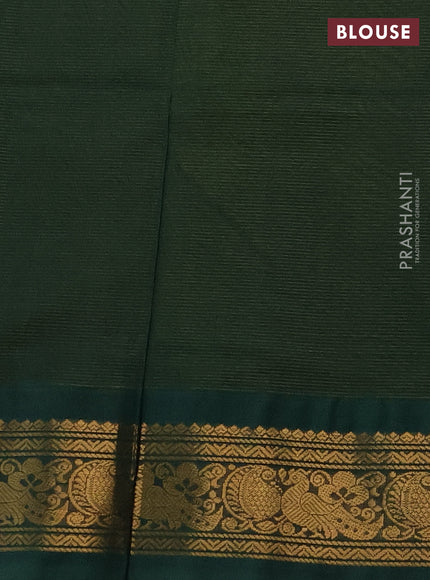 Silk cotton saree lime green and dark green with allover vairaosi pattern and zari woven korvai border