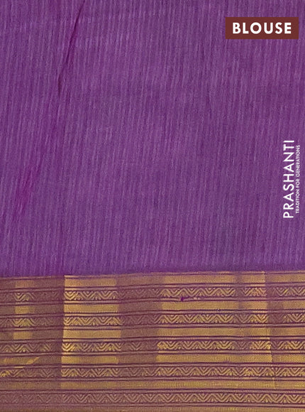 Semi tussar saree cs blue and purple with allover ikat prints and zari woven border