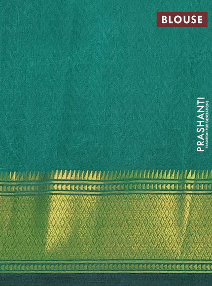Semi tussar saree maroon and green with allover ikat prints and zari woven border