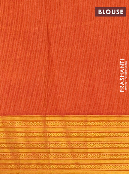 Semi tussar saree pink and rust shade with allover ikat butta prints and zari woven border
