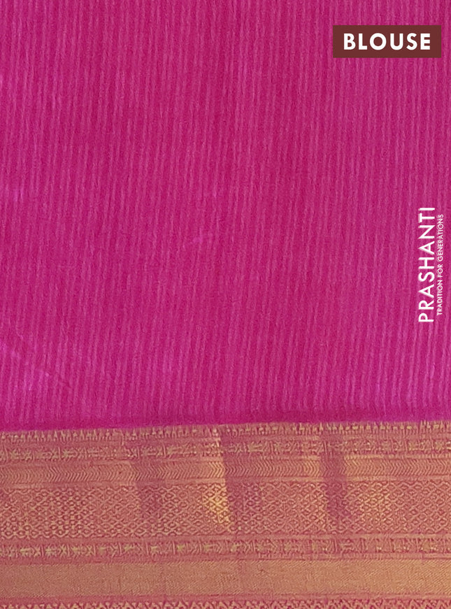 Semi tussar saree dual shade of blue and purple with allover ikat prints and zari woven border