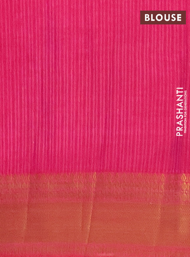 Semi tussar saree dark purple and pink with allover warli prints and zari woven border