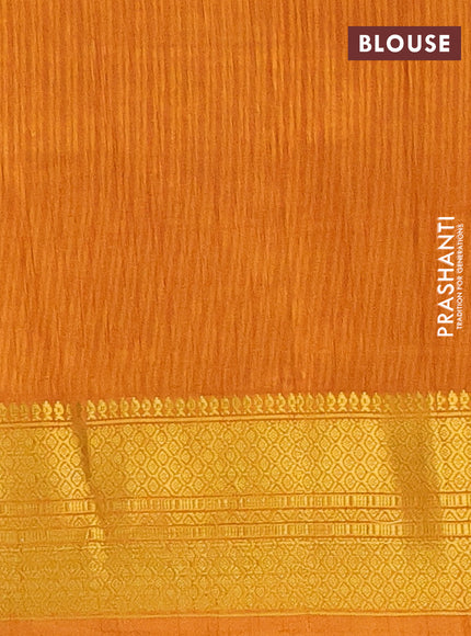 Semi tussar saree grey shade and mustard yellow with allover ikat prints and zari woven border