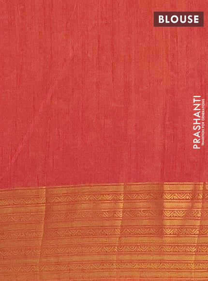 Semi tussar saree dual shade of blue and dual shade of pink with allover ikat prints and zari woven border