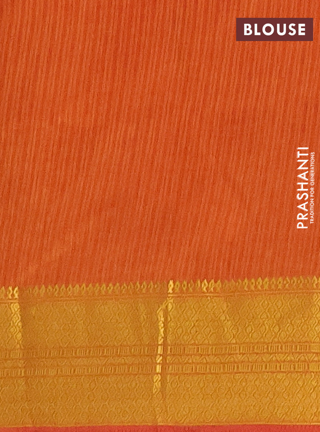 Semi tussar saree pink and dark mustard with allover patola prints and zari woven border