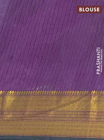 Semi tussar saree cs blue and purple with allover patola prints and zari woven border