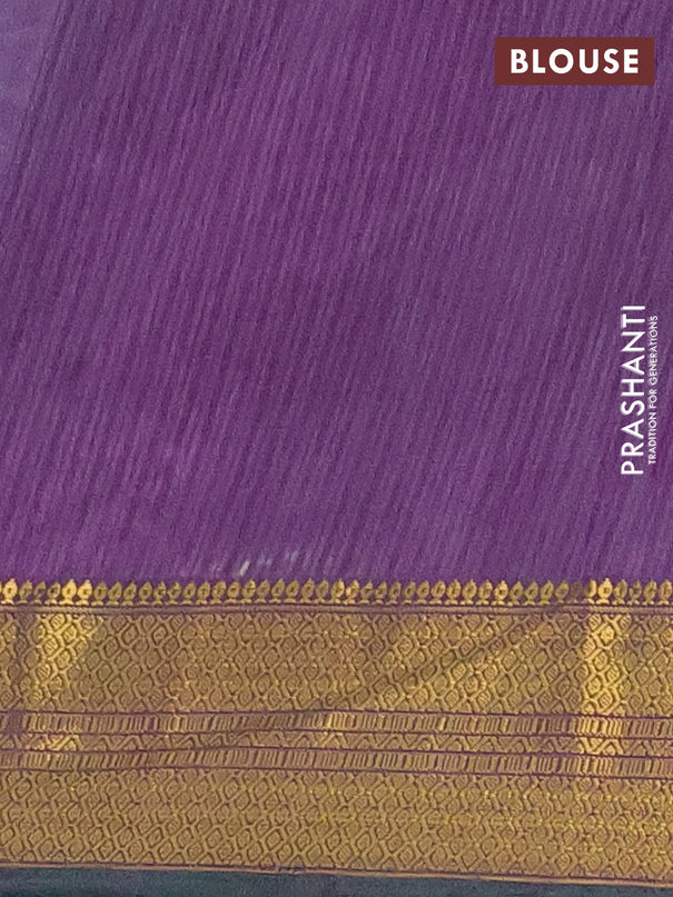 Semi tussar saree cs blue and purple with allover patola prints and zari woven border
