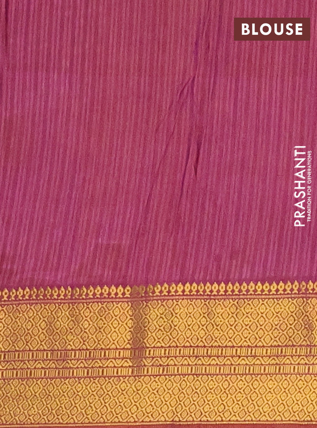 Semi tussar saree dual shade of grey and purple with allover patola prints and zari woven border
