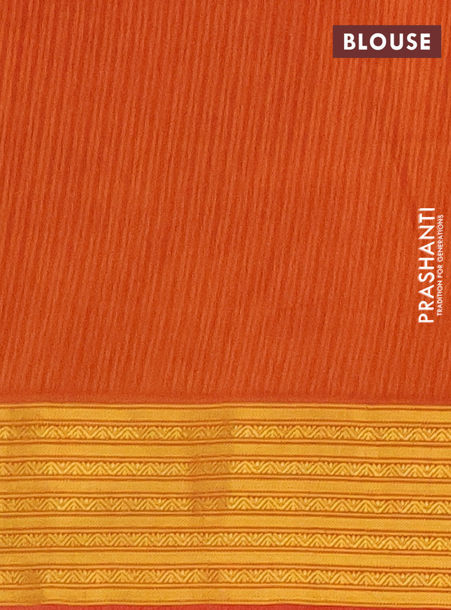 Semi tussar saree pink and rust shade with allover ikat prints and zari woven border