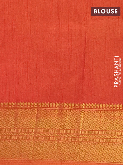 Semi tussar saree brown and dual shade of pink with allover ikat prints and zari woven border