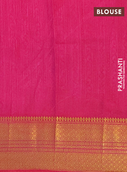 Semi tussar saree purple and pink with allover patola prints and zari woven border