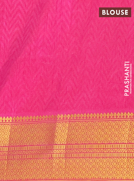 Semi tussar saree purple and pink with allover patola prints and zari woven border