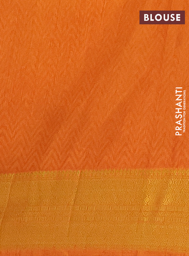 Semi tussar saree dual shade of pink and mustard yellow with allover patola prints and zari woven border