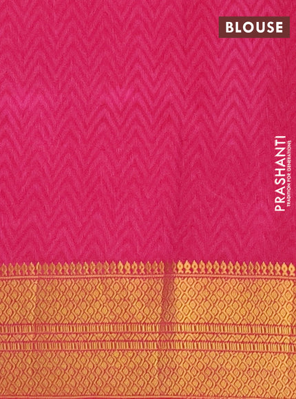 Semi tussar saree purple and pink with allover patola prints and zari woven border
