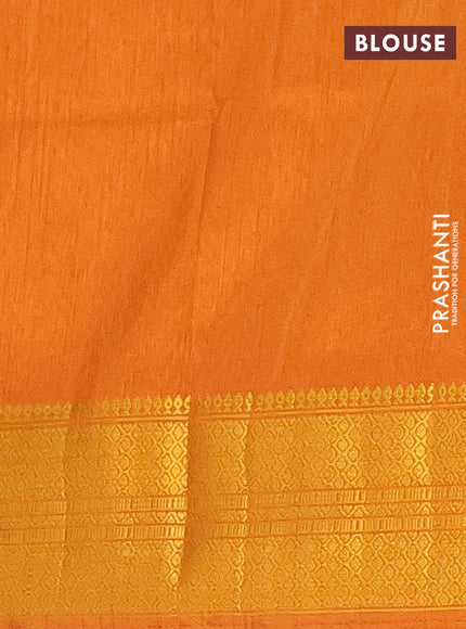 Semi tussar saree dual shade of pink and dark mustard with allover patola prints and zari woven border