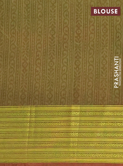 Semi tussar saree pink and dual shade of green with allover patola prints and zari woven border