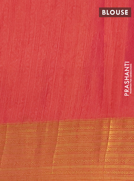 Semi tussar saree dual shade of grey and dual shade of pink with allover patola prints and zari woven border