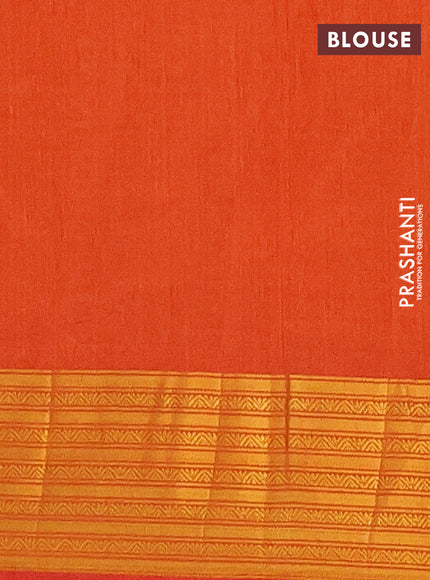 Semi tussar saree pink and rust shade with allover patola prints and zari woven border