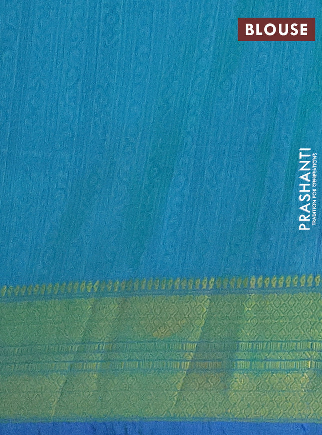 Semi tussar saree dark blue and dual shade of blue with allover patola prints and zari woven border