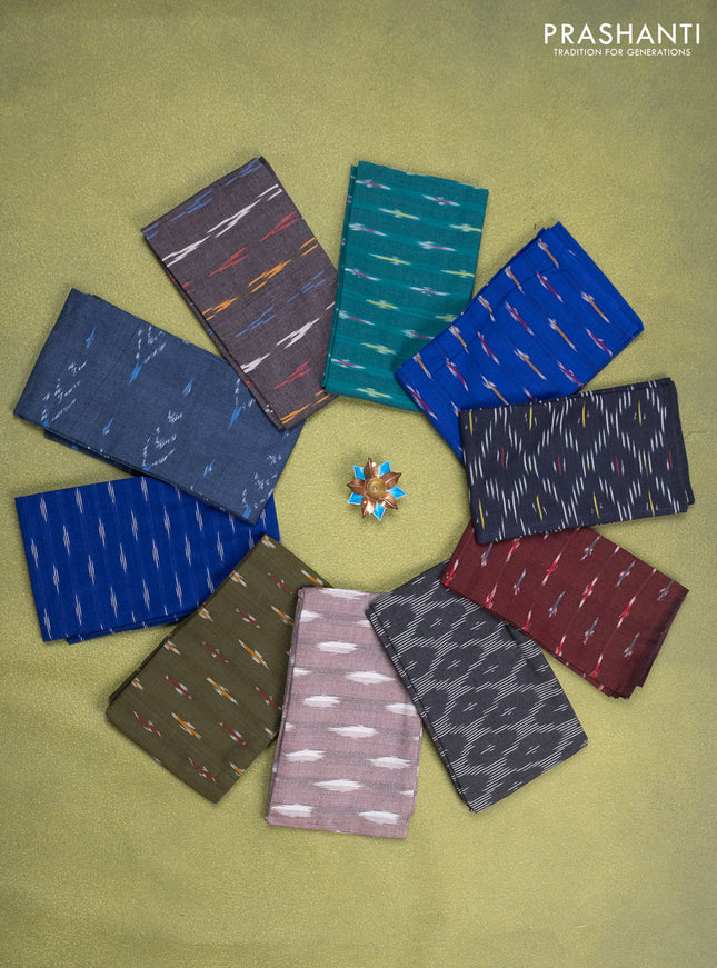 Ikat cotton blouse bits multi colour and multi design Pack of 10